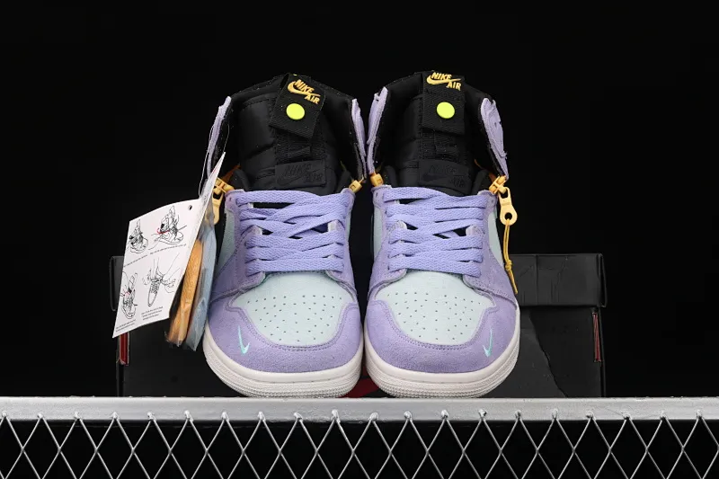 All categories Air Jordan Jordan series basketball shoes Air Jordan 1 High Z version Air Jordan 1 Switch "Violet" AJ1 Joe 1 Violet zipper High-top cultural basketball shoes CW6576-500